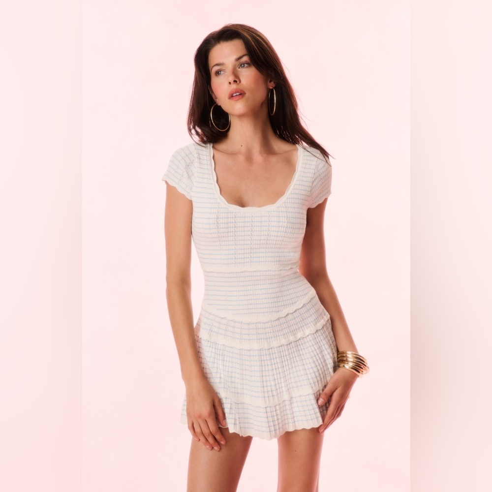 LoveShackFancy | Elisavette Striped Stretch Knit Mini Dress | NWT